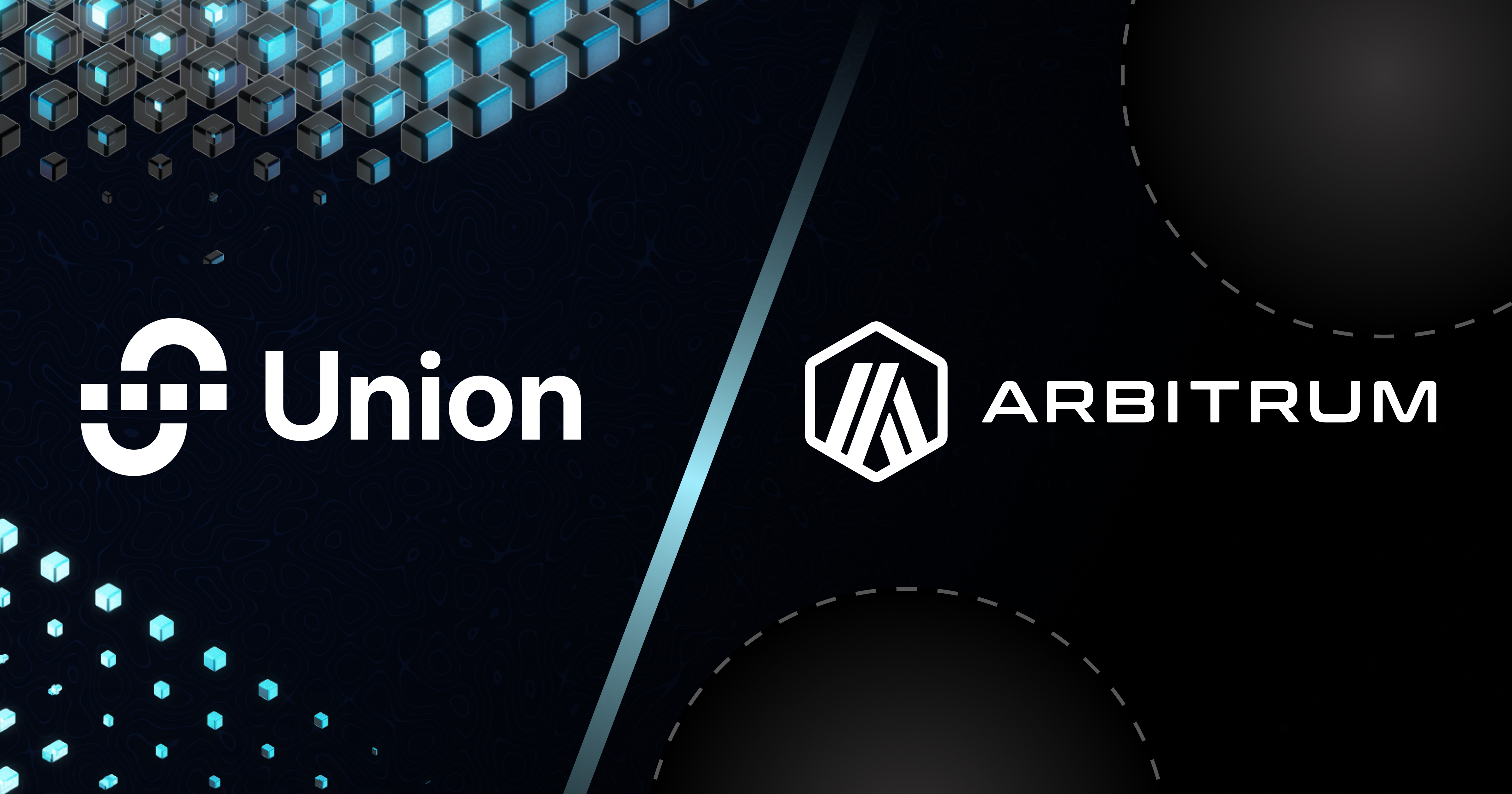 Union and Arbitrum logos for the integration announcement.
