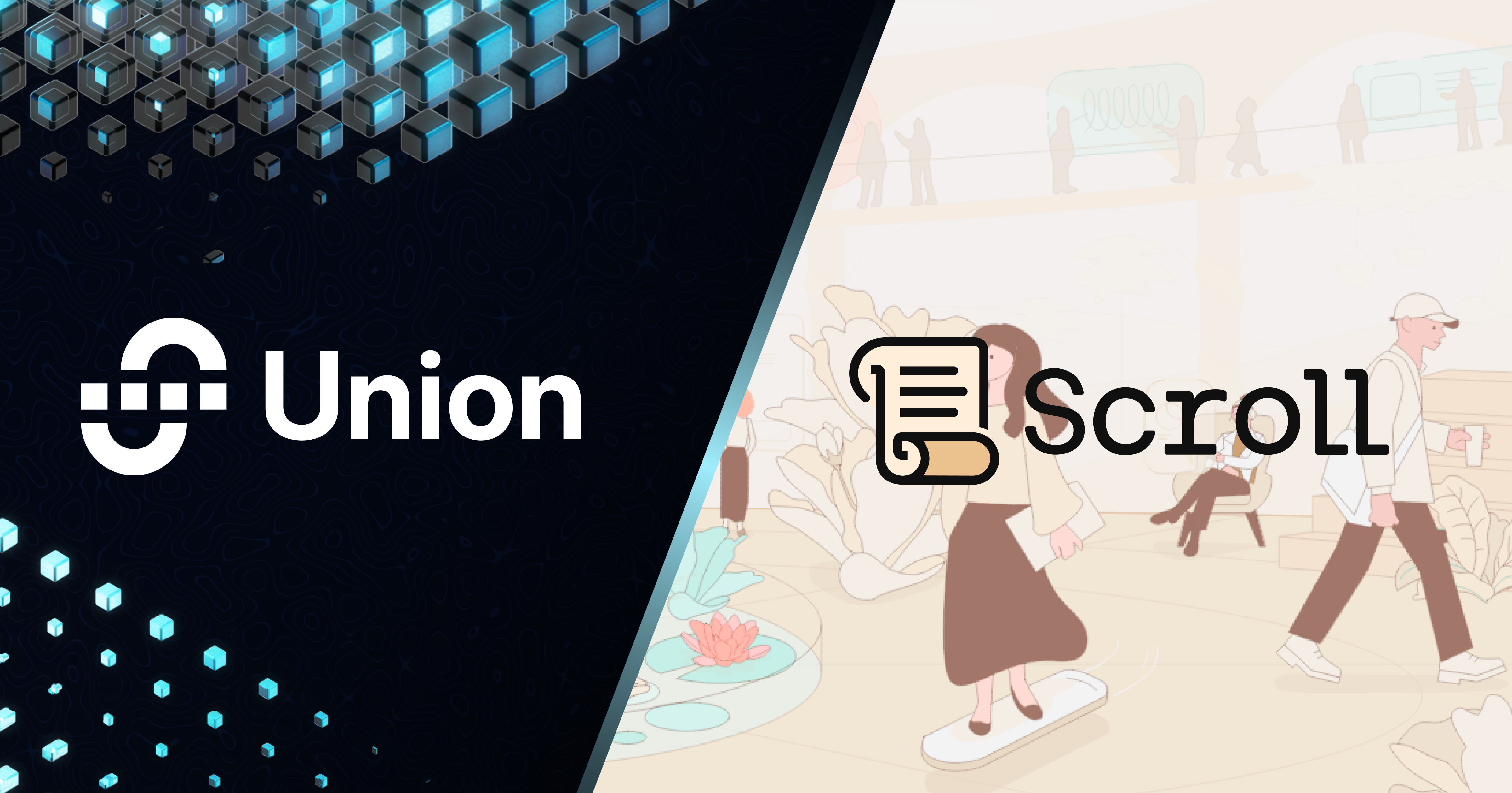 Image of Union and Scroll logos as a partnership announcement.